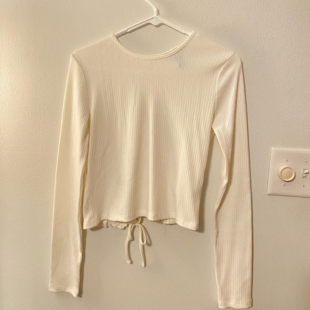 White, Cropped Long Sleeve